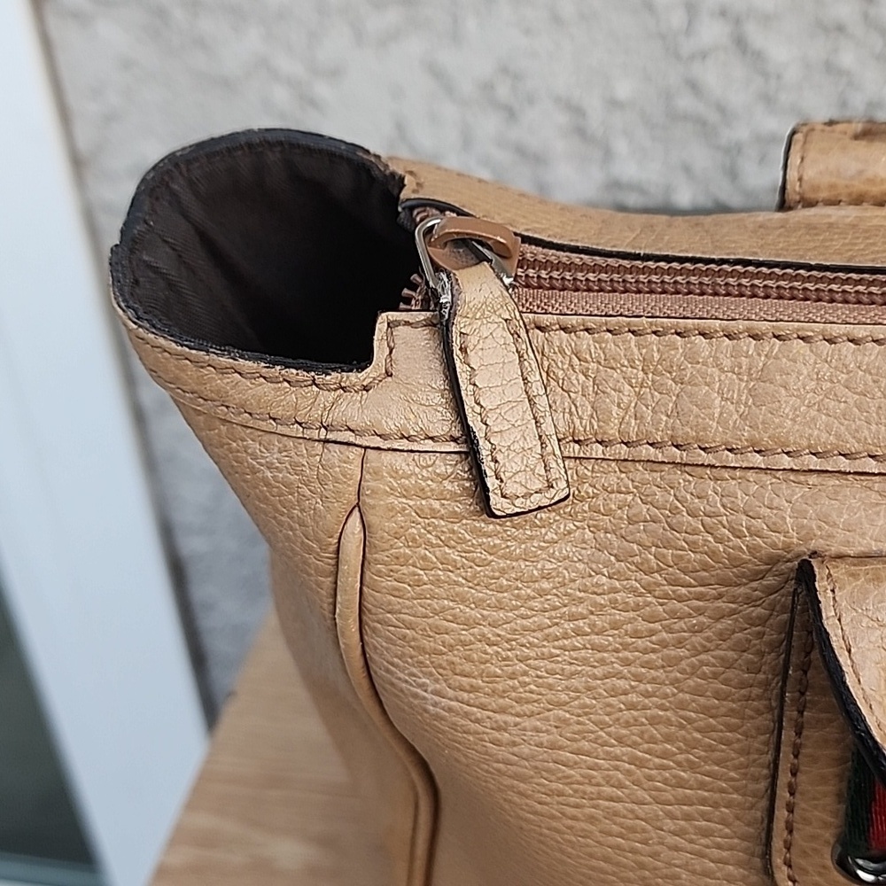 Gucci Princy Crystal Tan Leather Tote - Picture 12 of 15